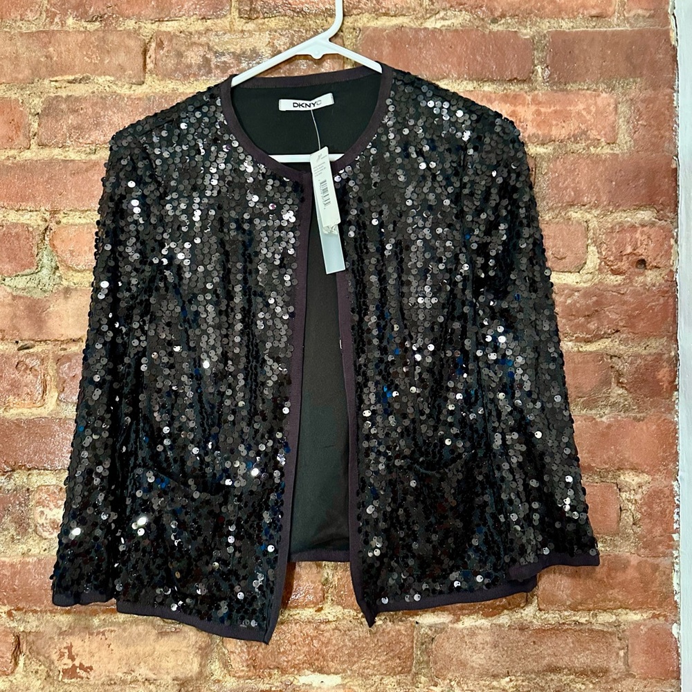 DKNYC Black Sequin Boxy Jacket/Cardigan